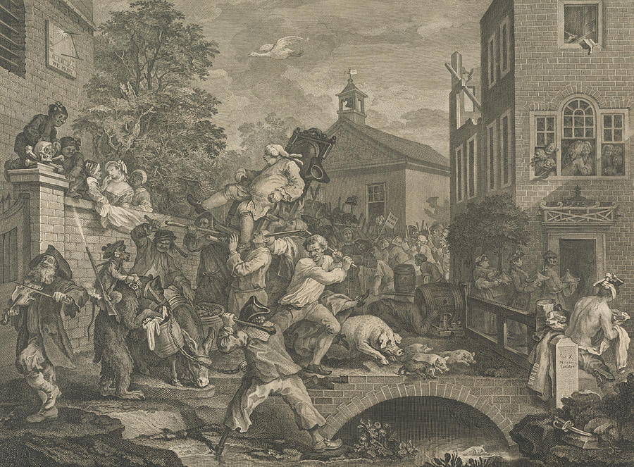 Chairing the Members, Plate IV Relief by William Hogarth