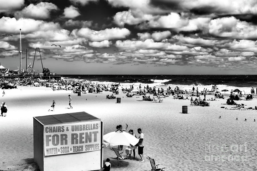 Chairs and Umbrellas for Rent at Seaside Heights Photograph by John Rizzuto