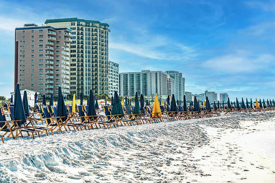 Chairs and Umbrellas on the Beach in Destin Florida Photograph by Bob Slitzan