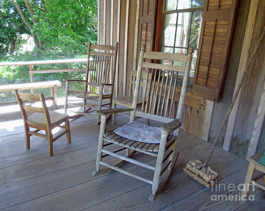 Chairs On The Back Porch - Dudley Homestead Photograph by D Hackett