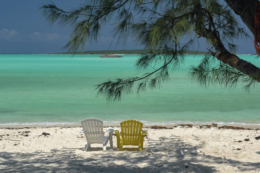 Chairs with a View, Exhuma, Bahamas  Photograph by Bonnie Colgan