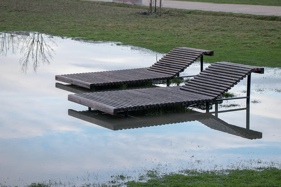 Chaise longue in the puddle Photograph by Avenue Des Images Chaise longue in the puddle Photograph by Avenue Des Images