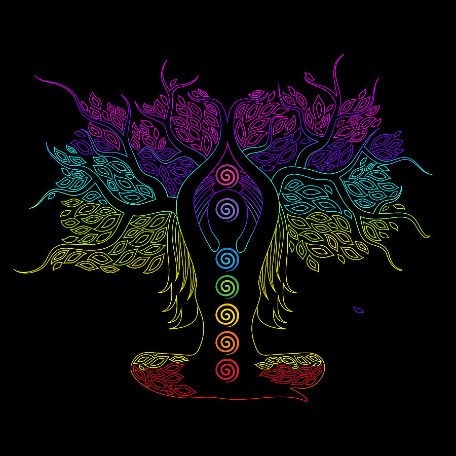 Chakra Centers Lady Tree - WO Digital Art by Serena King - Pixels