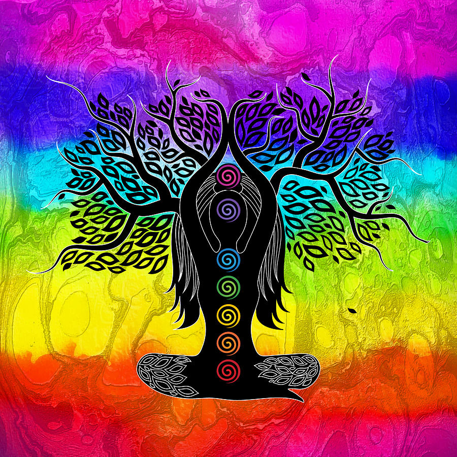 Chakra Lady Tree - Chakra BG Digital Art by Serena King