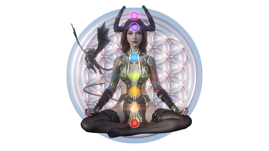 Chakras and Goddesses - Logo 22b Digital Art by Anarkia An