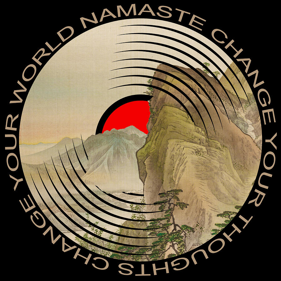 Chakras Meditation Namaste Yoga Edition Mandala Mountain Painting by Tony Rubino