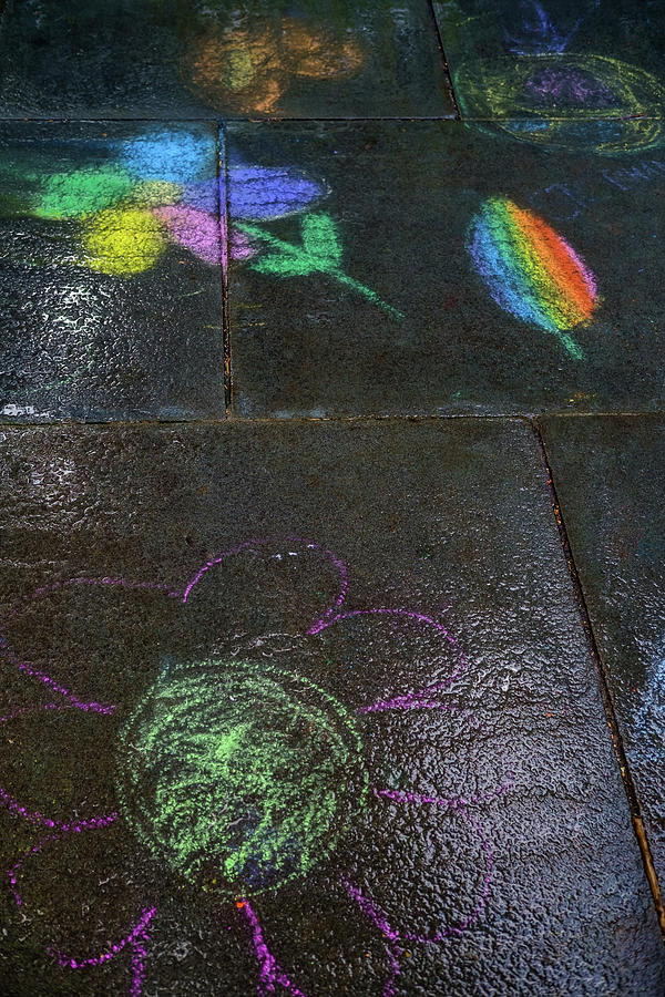 Philadelphia Photograph - Chalk Marks In A Rainstorm One by Glenn DiPaola