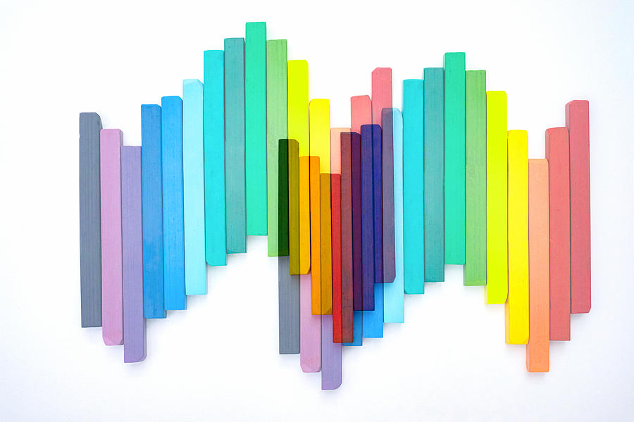 Chalk Pastels in an Zig Zag Pattern Photograph by Catherine MacBride