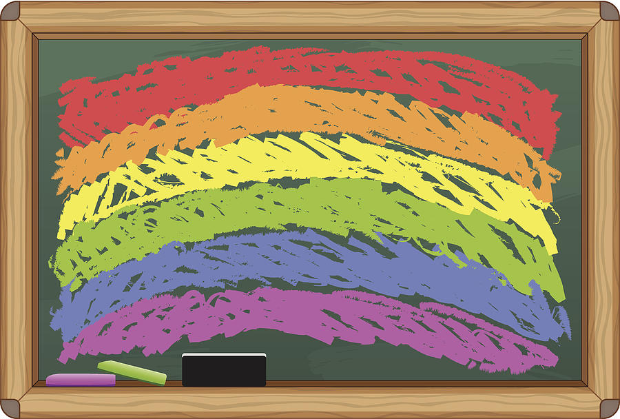 Chalkboard Rainbow Drawing by Simmosimosa