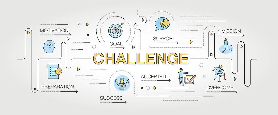 Challenge banner and icons Drawing by Enis Aksoy