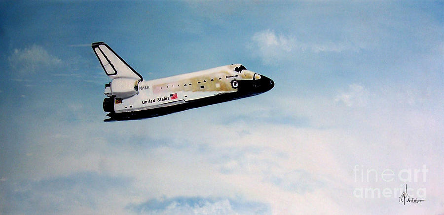 Space Painting - Challenger painting by Murphy Elliott