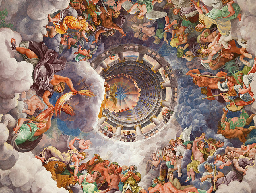 Chamber of the Giants, Ceiling, 1532 Painting by Giulio Romano - Pixels