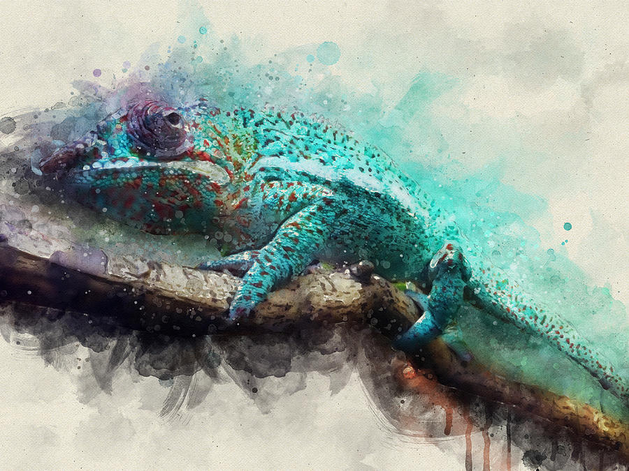 Chameleon Digital Art by Geir Rosset