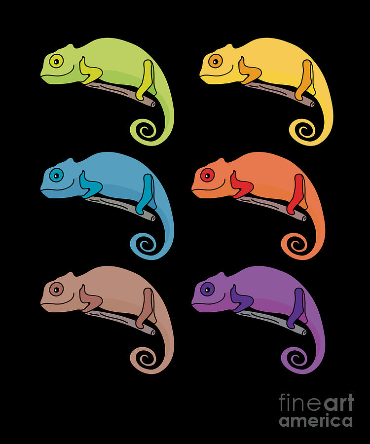 Chameleon Pets Herpetology Reptiles Cold Blooded Animal Colorful Chameleon  Gift Digital Art by Thomas Larch - Pixels