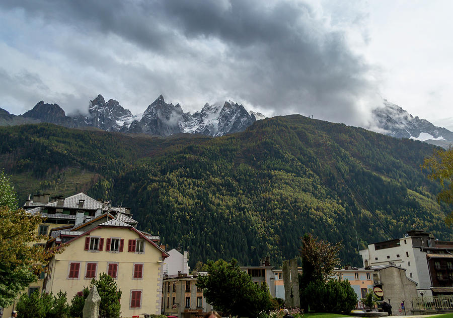 Chamonix looking up to Mont Blanc Photograph by Andrew Lalchan