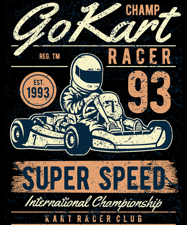 Vintage Digital Art - Champ Go Kart Racer Super Speed by Jacob Zelazny