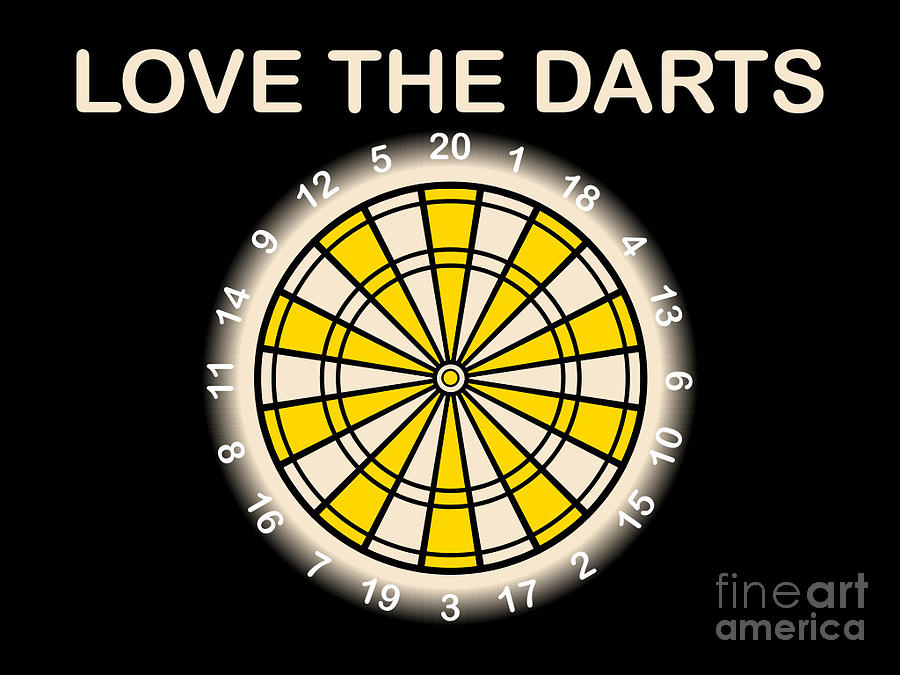 Champagne And Gold Love The Darts Dartboard Digital Art