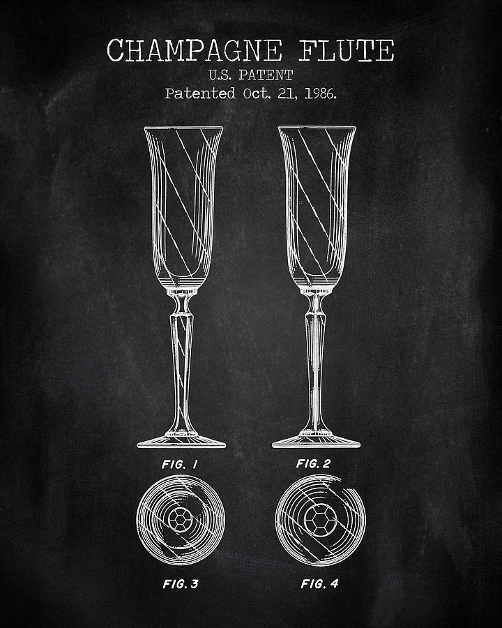 Champagne glass poster Digital Art by Dennson Creative - Fine Art America