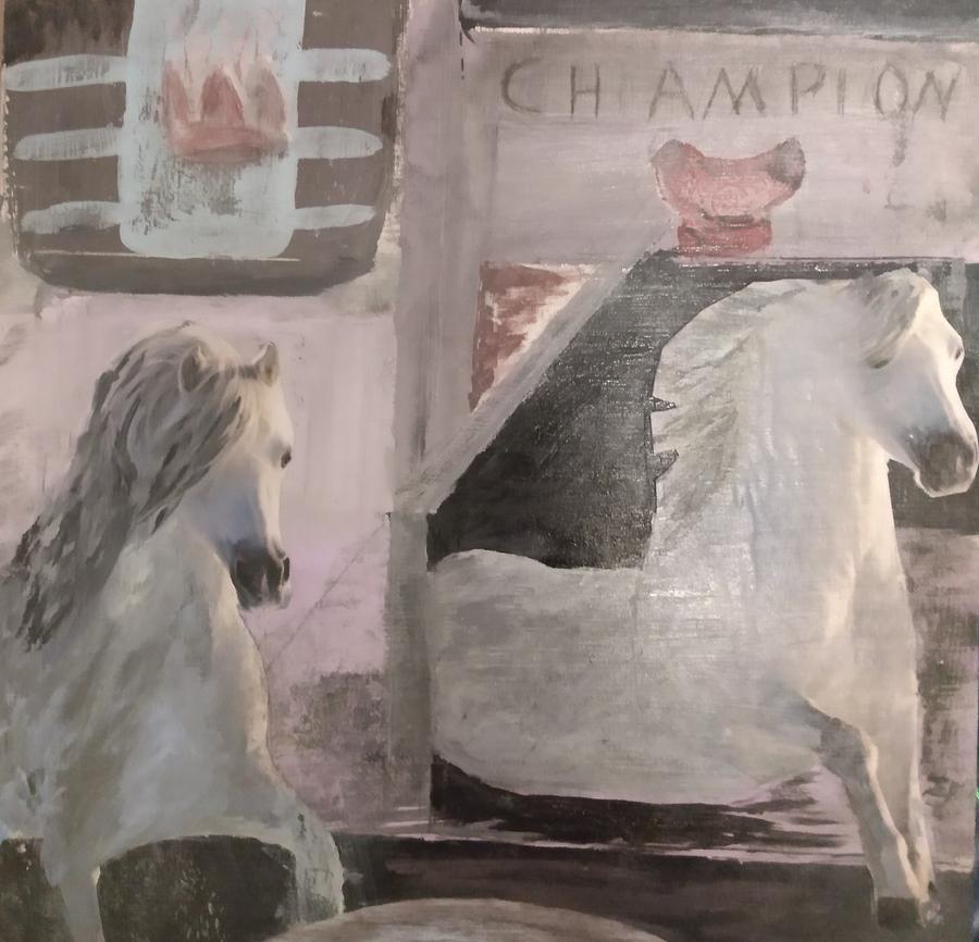 Champion and King Mixed Media by Suzanne Berthier