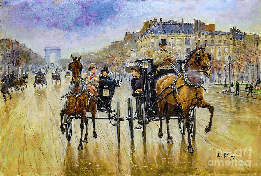 Champs Elysees Carriage Ride by Jean Beraud Photograph by Carlos Diaz
