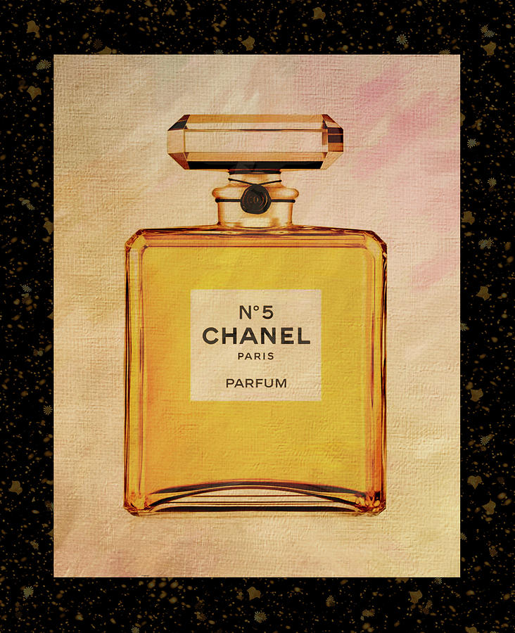 A Pink Floral Chanel No.5 Bottle by Sandi OReilly