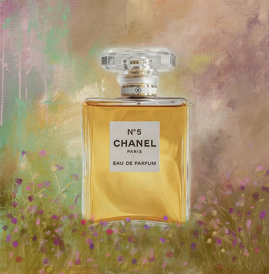 Chanel No.5 Vintage Parfum Hint Of Flowers Mixed Media by Sandi OReilly -  Pixels