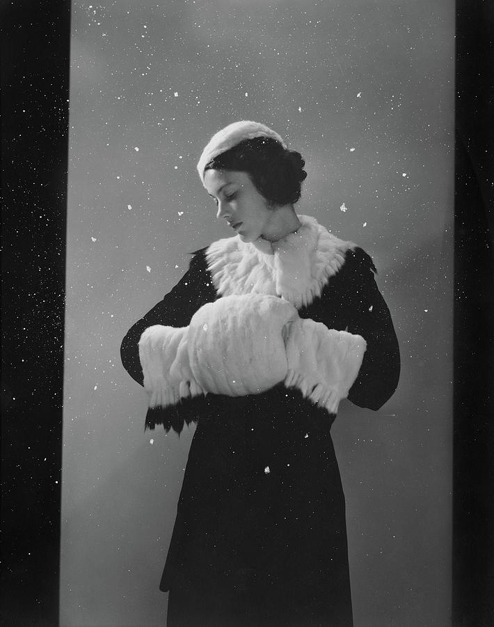 Chanel Winter Coat, Muff, And Hat With Simulated Snow Photograph by Edward Steichen Chanel Winter Coat, Muff, And Hat With Simulated Snow Photograph by Edward Steichen