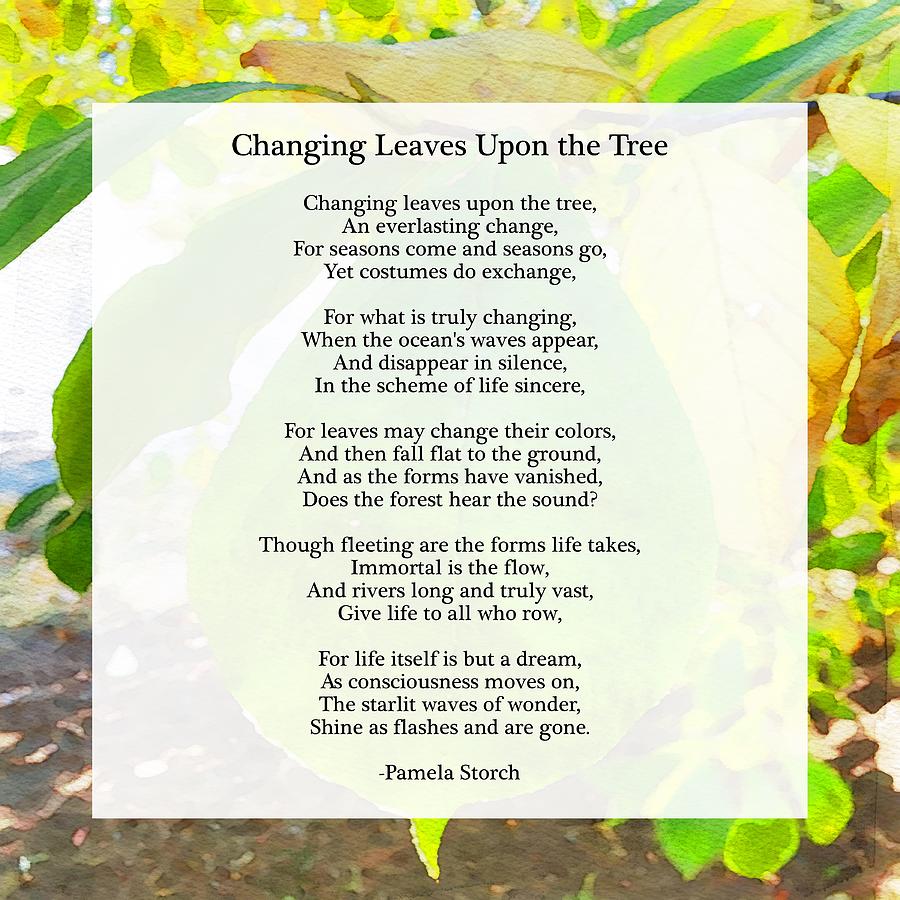 Changing Leaves Upon the Tree Poem Digital Art by Pamela Storch - Pixels