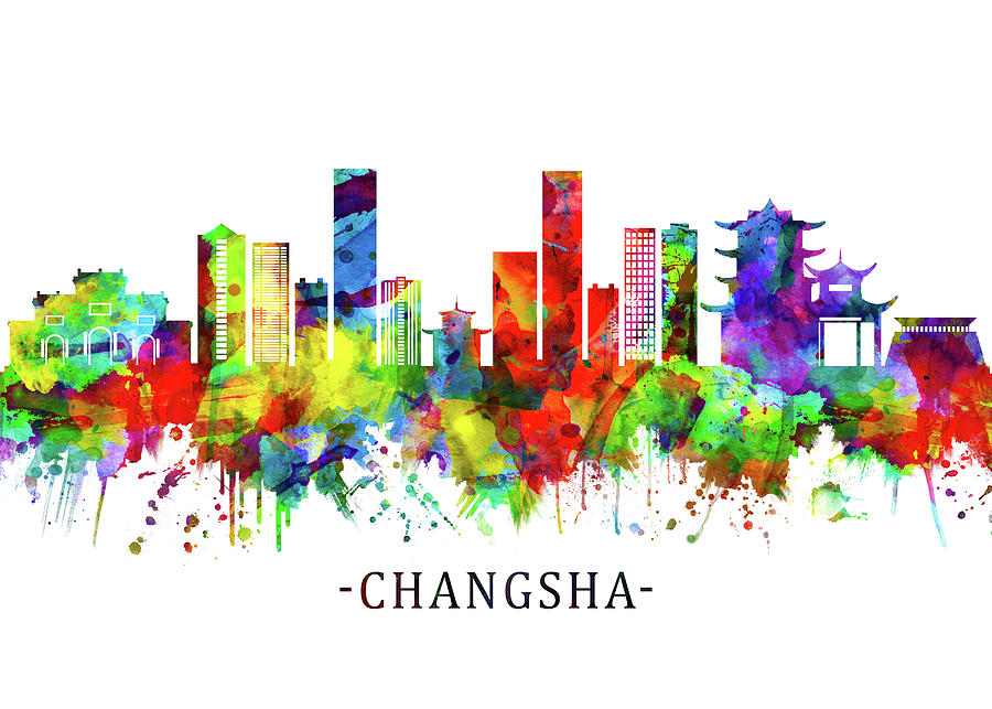 Changsha China Skyline Mixed Media by NextWay Art