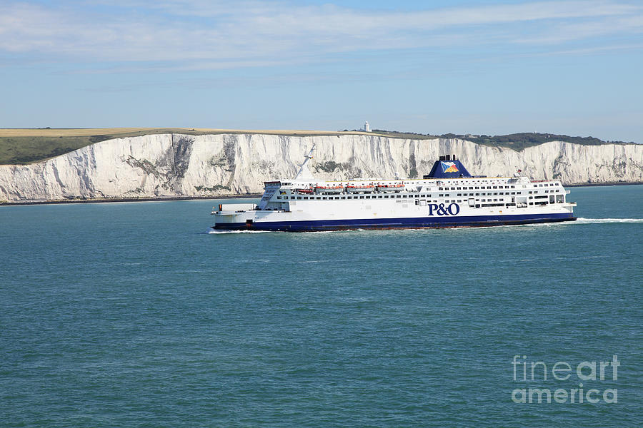 Channel Ferry - The White Cliffs of Dover Photograph by Bryan Attewell
