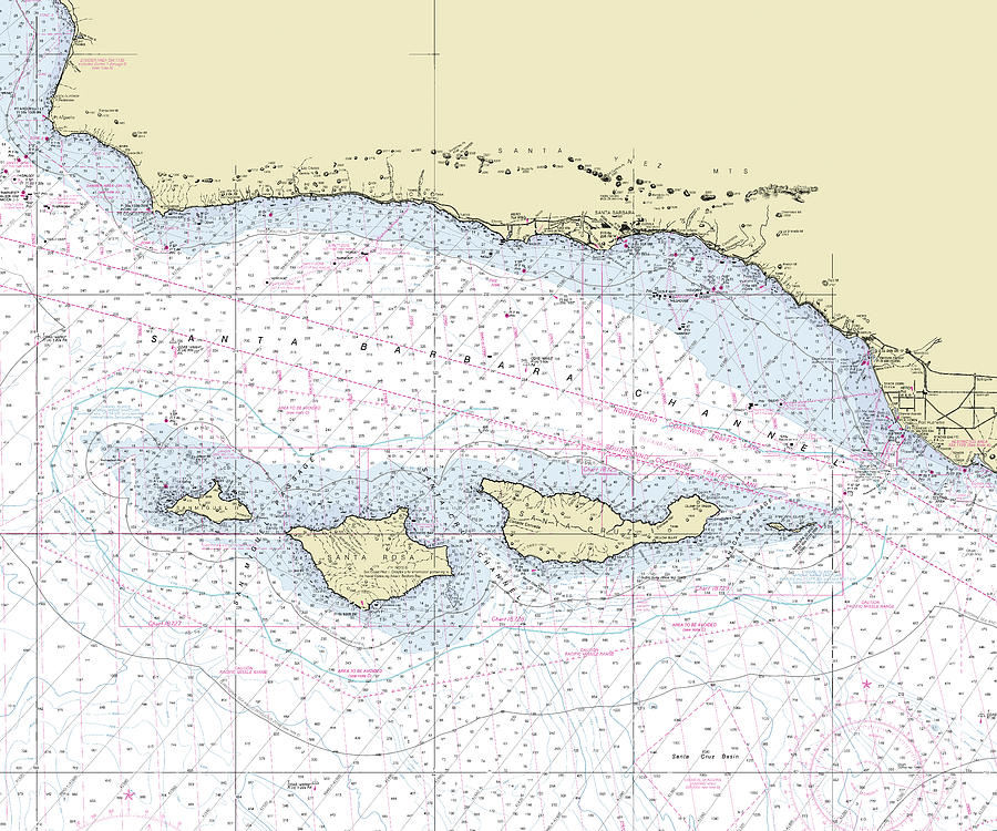 Channel Islands California Nautical Chart Digital Art by Bret Johnstad