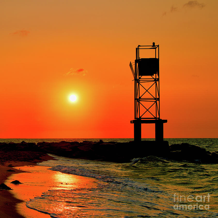 Channel Marker Sunrise  Photograph by Robert Anastasi