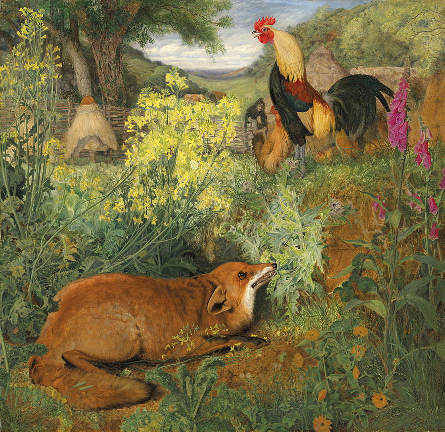 Chanticleer and the fox Painting by William James Webbe