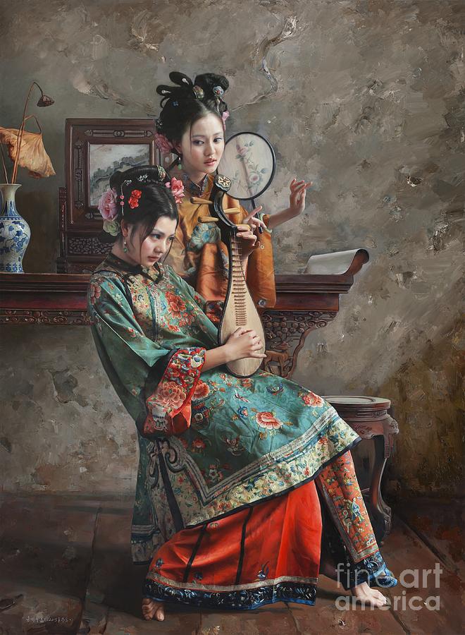 Chanting outside the chord Painting by Mingyue Wang Chanting outside the chord Painting by Mingyue Wang