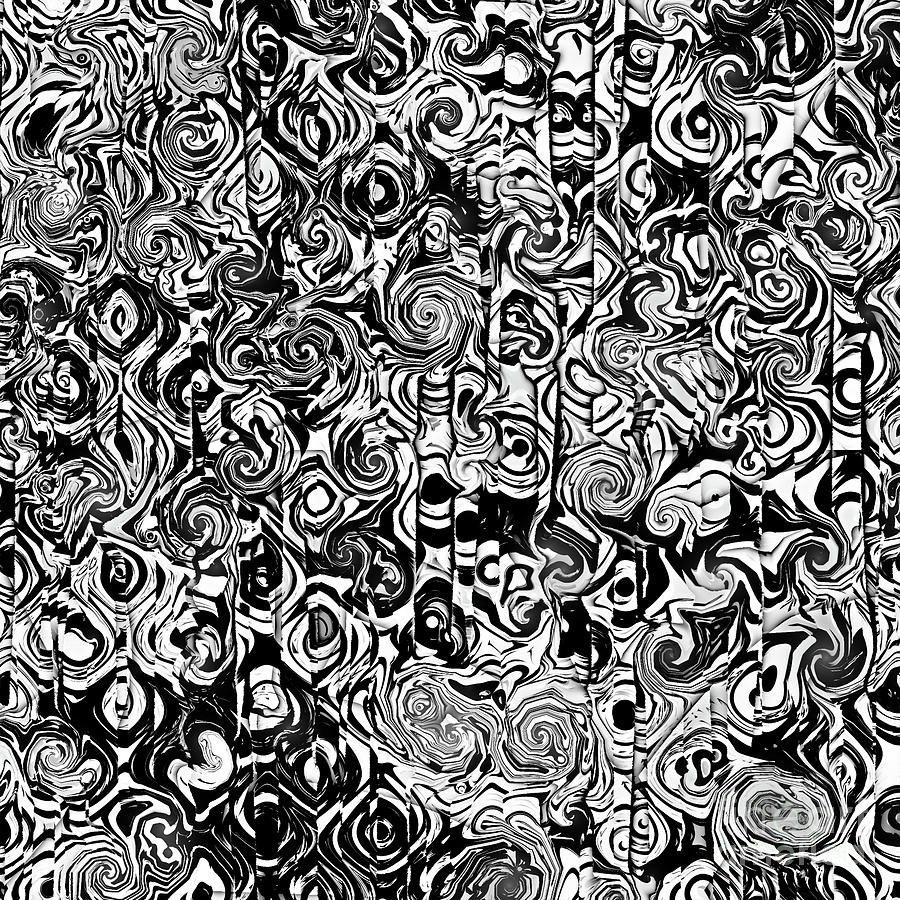 Chaotic Black and White Pattern Digital Art by Phil Perkins Chaotic Black and White Pattern Digital Art by Phil Perkins
