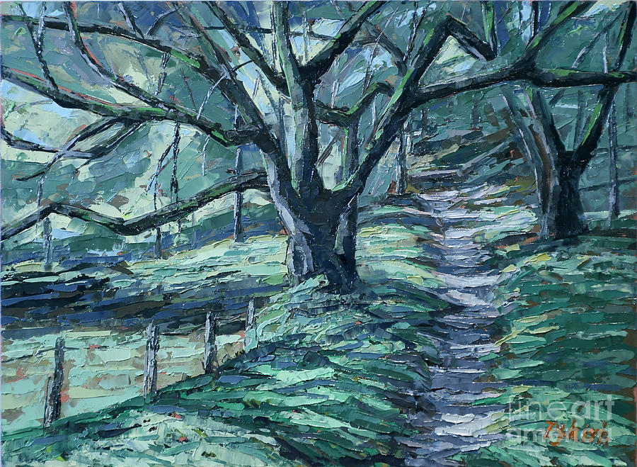 Chaparral Trail - Quail Hollow  Painting by PJ Kirk