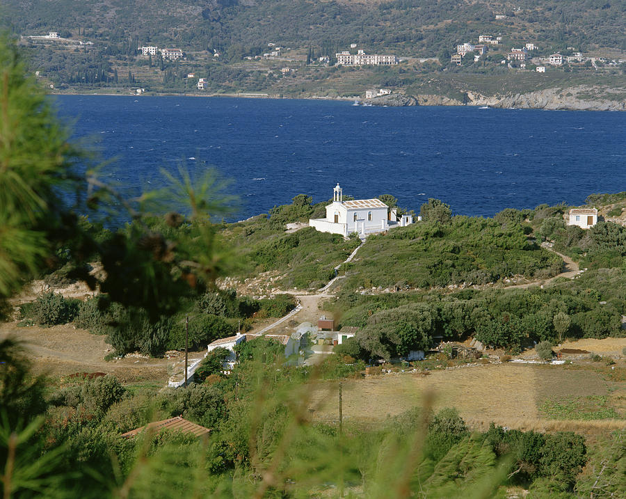 Chapel by ocean , Samos , Greece Photograph by Jupiterimages