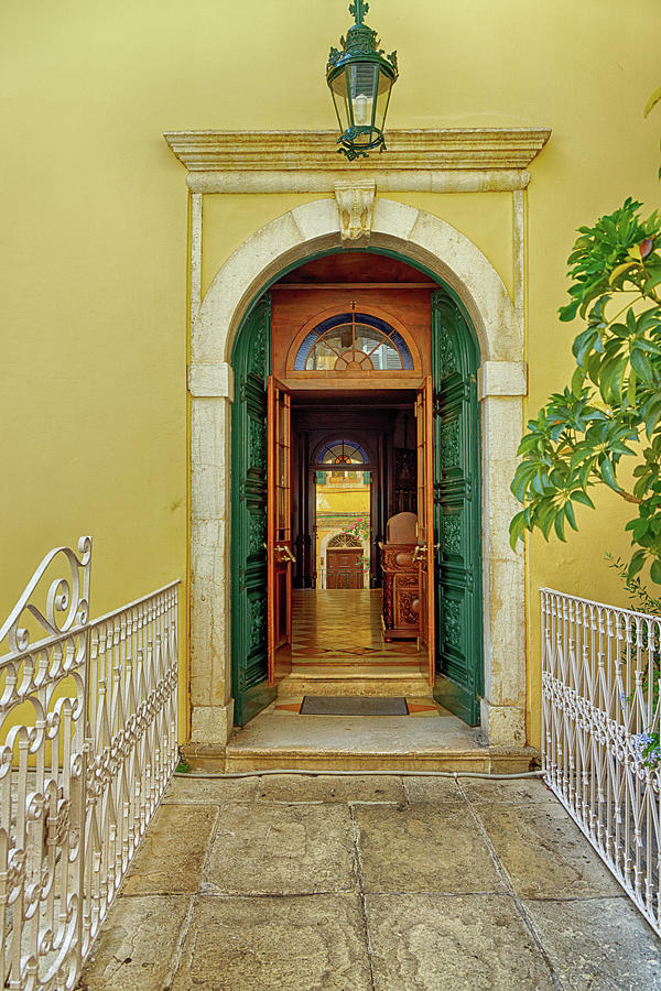 Greek Photograph - Chapel Door in Corfu Town Greece by John Gilham Greek Photograph - Chapel Door in Corfu Town Greece by John Gilham