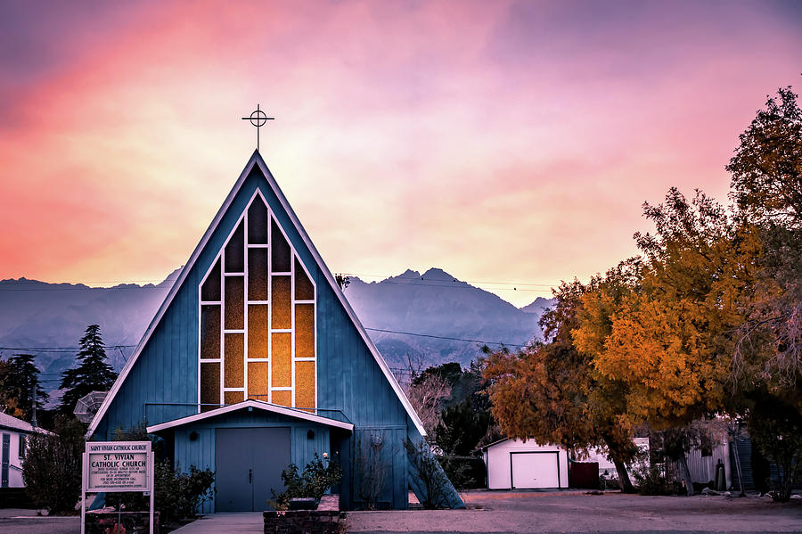 Chapel In Bishop California Autumn Season Photograph by Alex Grichenko