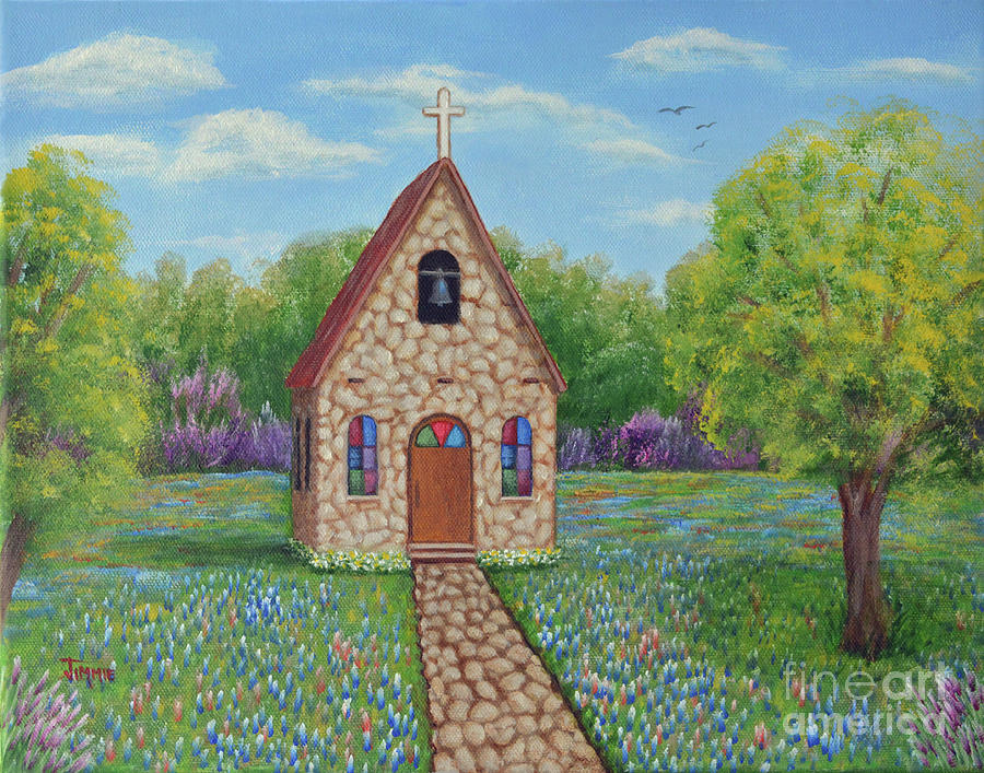 Chapel In The Woods Painting by Jimmie Bartlett