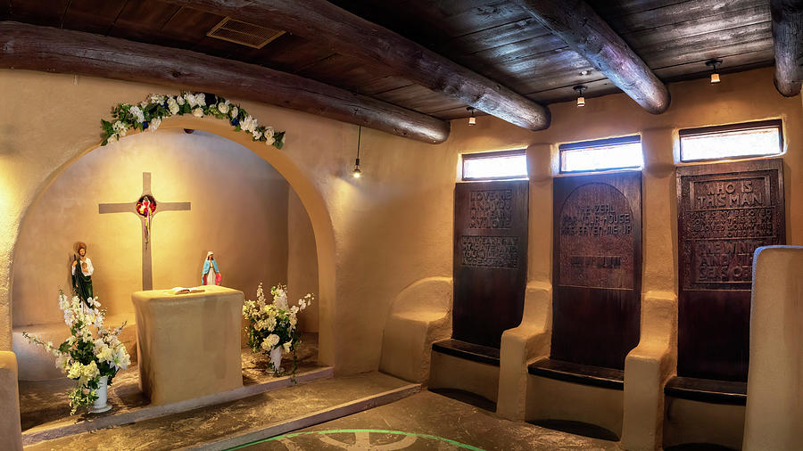 Chapel of Our Lady of Guadalupe Interior - Old Town Albuquerque Photograph by Susan Rissi Tregoning