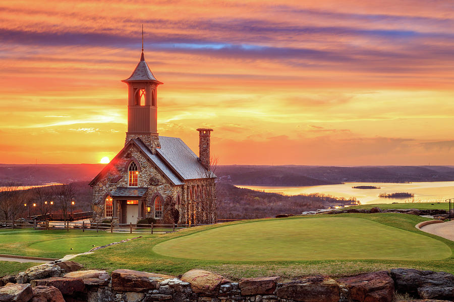 Chapel Of The Ozarks Top Of The Rock Sunset Photograph by James Eddy