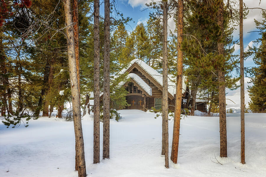 Grand Teton National Park Photograph - Chapel of the Sacred Heart in Winter by Susan Rissi Tregoning