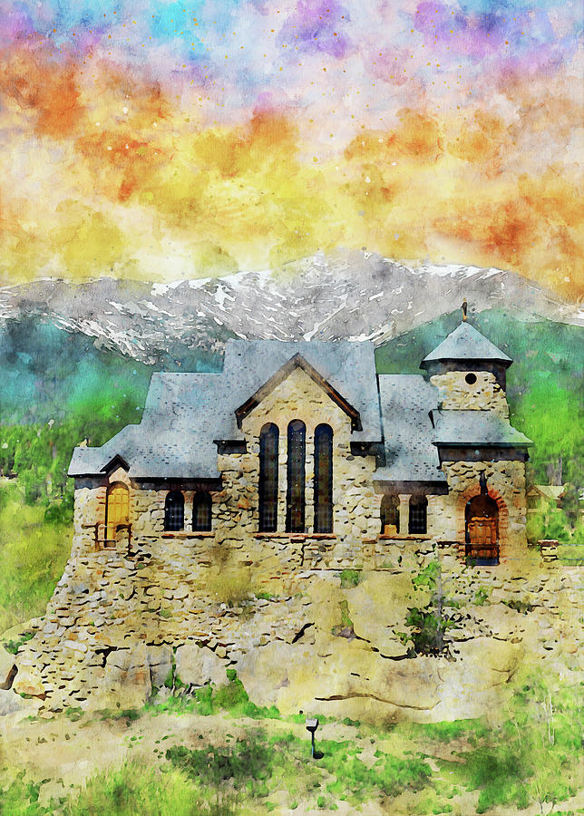 Chapel On The Rock Watercolor Painting by Dan Sproul