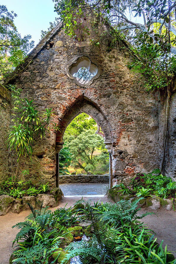 Chapel Ruins in the Gardens of the Palacio de Monserrate Photograph by W Chris Fooshee