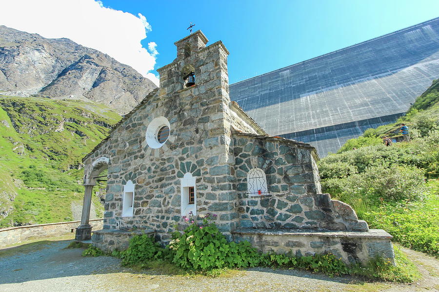 Chapel Saint-Jean at the Grande Dixence dam, Valais, Switzerland Photograph by Elenarts - Elena Duvernay photo