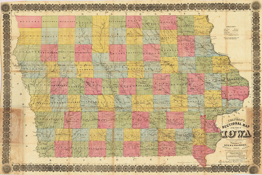 Chapman s Sectional Map of the State of Iowa Compiled from the United ...