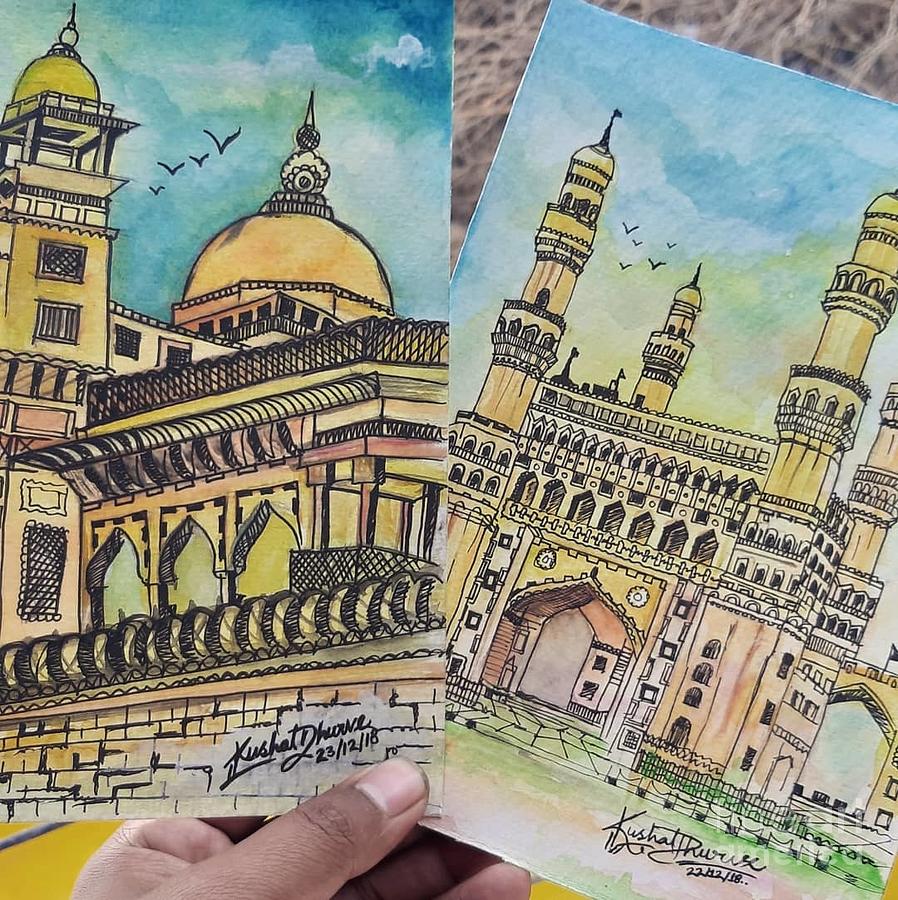 How to Draw Charminar | Step By Step | Charminar Drawing Easy | Hyderabad  Drawing | Pencil Drawing - YouTube