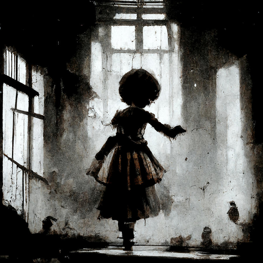 Vintage Painting - Character  A  Little  Doll  Dancing  In  An  Abandoned  0a978e3f  1e1c  4e08  86e1  1ea8a68183c2 By  by Celestial Images
