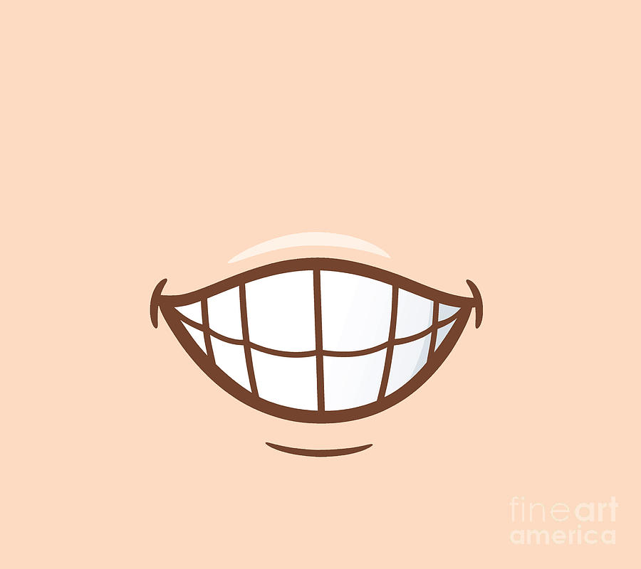 cartoon smile with teeth